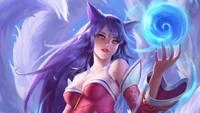 Magnifique Fond d'Écran Ahri de League of Legends