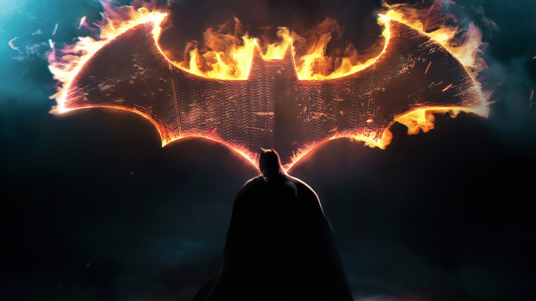 Epic Batman Wallpaper - Fiery Logo Design