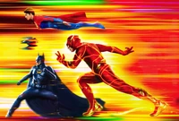 Impresionante Fondo de Pantalla 5K con The Flash, Sasha Calle como Supergirl y Batman