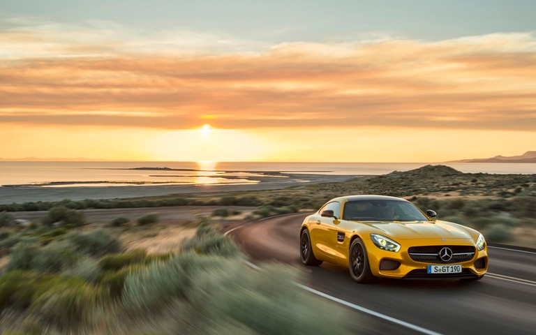 Download the Incredible Mercedes-Benz SLS AMG Wallpaper in Yellow