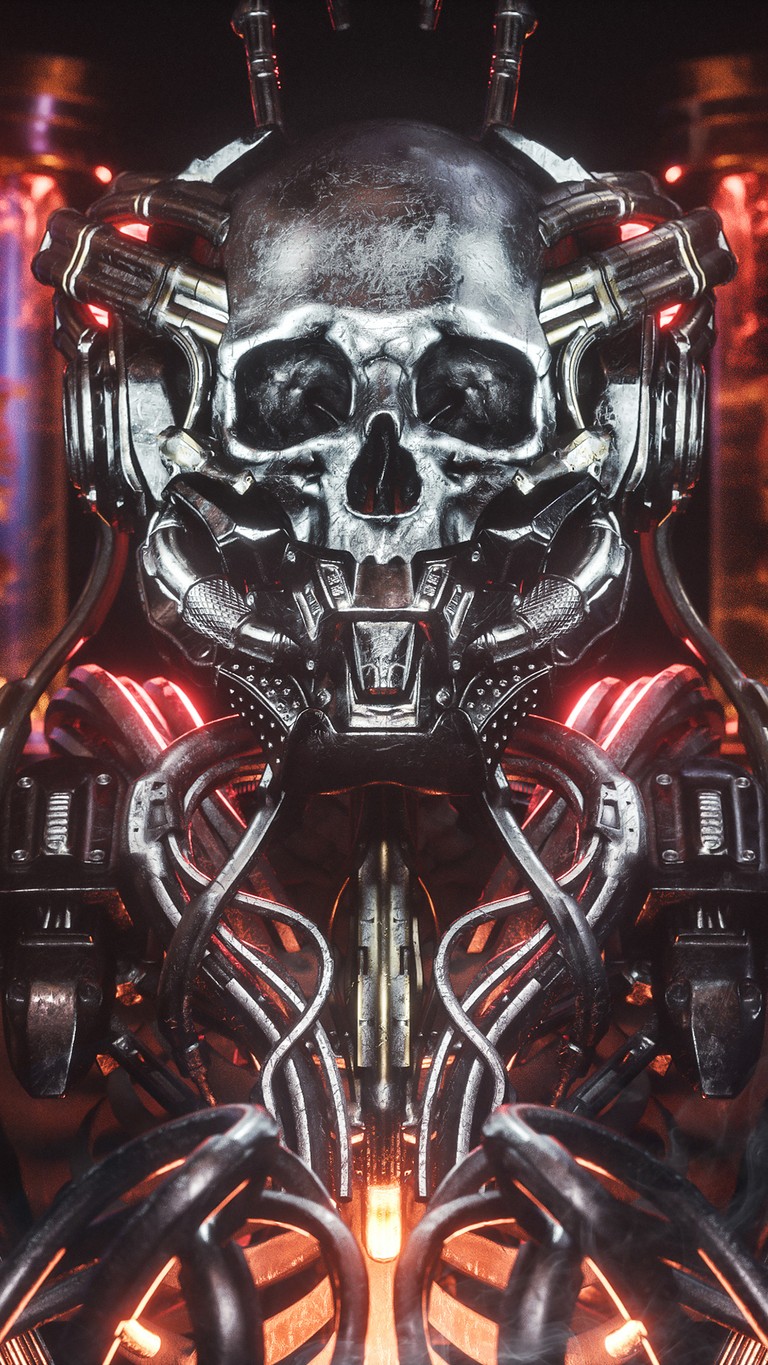 Explore Our Cyberpunk Skull Wallpaper