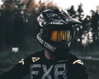 Impresionante Fondo de Pantalla de Casco de Motocicleta