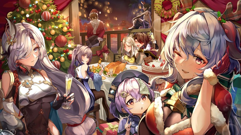 Genshin Impact Christmas Celebration Wallpaper