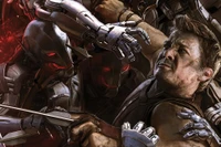 Avengers: Age of Ultron Wallpaper featuring Clint Barton and Ultron