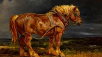 Explora nuestra pintura de impresionante caballo de tiro