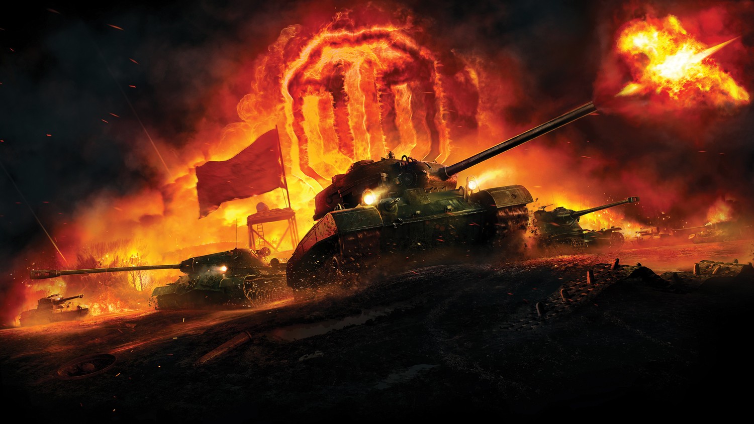 Explore the Intense Tank Battle Wallpaper