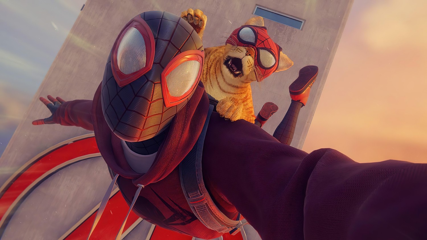 Marvel's Spider-Man: Miles Morales Wallpaper with Spider Cat