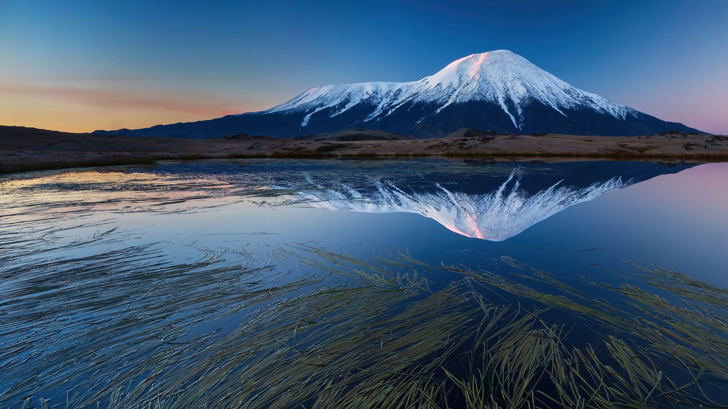 Breathtaking Landscape of Kamchatka Peninsula: Mountain & Lake Reflection