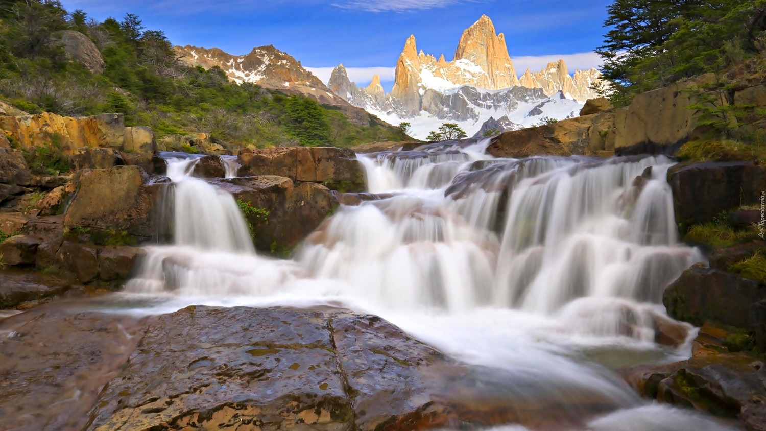 Breathtaking Fitz Roy Waterfall in Los Glaciares National Park