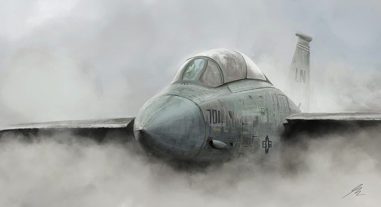 Grumman F-14 Tomcat Wallpaper - A Masterpiece in Aviation Art