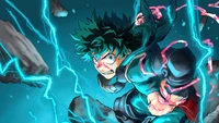 Descarga Impresionante Fondo de Pantalla de Izuku Midoriya de My Hero Academia