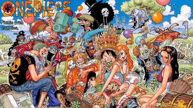 Download One Piece Zombie Wallpaper Featuring the Straw Hat Pirates